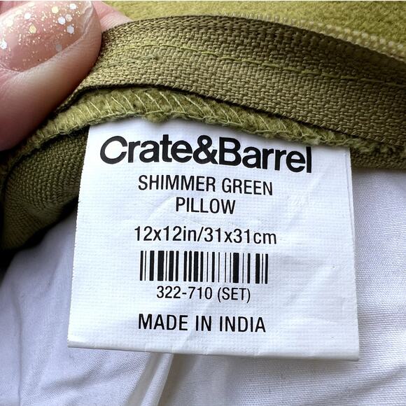 Festive Pillow Lot 2 Crate & Barrel Pier 1 Beaded Jingle Bells Removable Covers - Picture 6 of 16